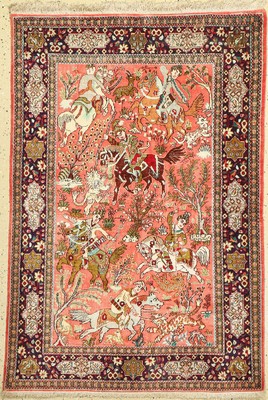 Ghom Seide, Persien, um 1960, reine Naturseide, ca. 155 x 106 cm, EHZ: 1-2