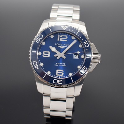 LONGINES Hydro Conquest sehr gut erhaltene Herrenarmbanduhr Referenz L3.782.4, Schweiz um 2018, Automatik, verschr. Edelstahlgeh. m. eins. drehb. ...