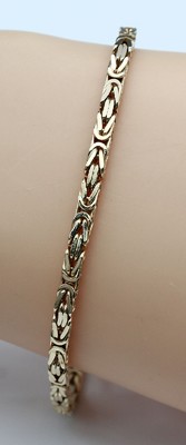 14 kt Gold Königsketten-Armband, GG 585/000, L. ca. 20 cm, ca. 13.9 g, Karabinerschließe