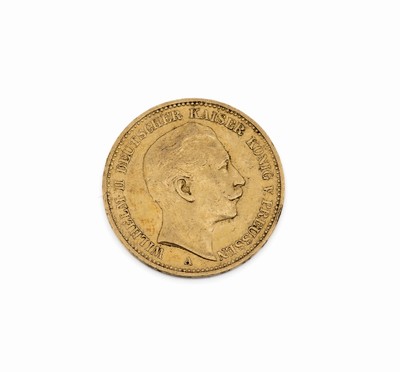 20 Mark Goldmünze, Deutsches Reich, 1900, Wilhelm II. Deutscher Kaiser König von Preußen, Prägemarke A