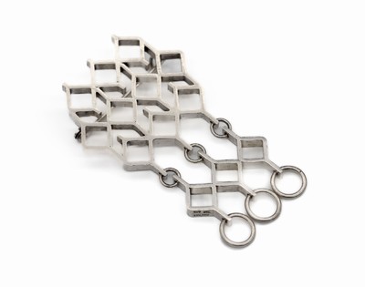 Brosche, 800er Silber, Finnland, abstrakt geometrisch, teilw. bewegl. gearbeitet, ca. 7.4 x 4 cm
