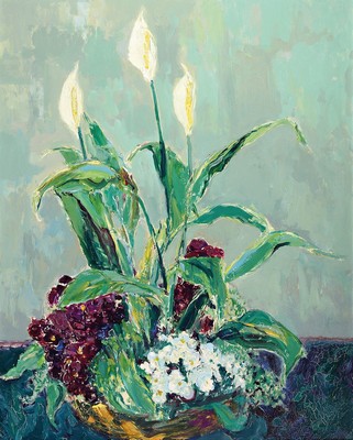 Karl Graf, 1902-1986 Speyer, Blumenstillleben, Öl/Holz, ca. 85x68cm, R.