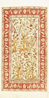 Hereke Seide fein, signiert, Türkei, ca. 60Jahre, reine Naturseide, ca. 117 x 65 cm, EHZ:1-2