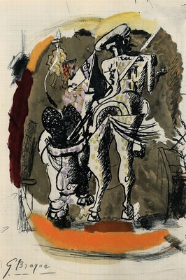 Georges Braque, 1882 Argenteuil - 1963 Paris , Lithographie, Torero, wohl 1950er-Jahre, handsigniert links unten, nicht aufgeführt beiVallier ...