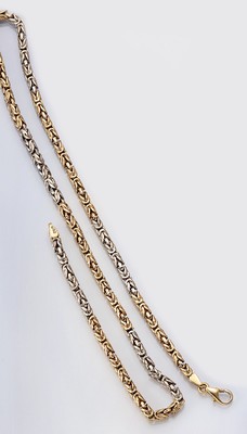 14 kt Gold Königskette, GG/WG 585/000, L. ca. 50.5 cm, Karabinerschließe, ca. 41.3 g