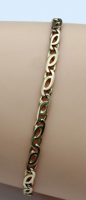 14 kt Gold Armband, GG 585/000, L. ca. 20 cm, Karabinerschließe, ca.9.1 g