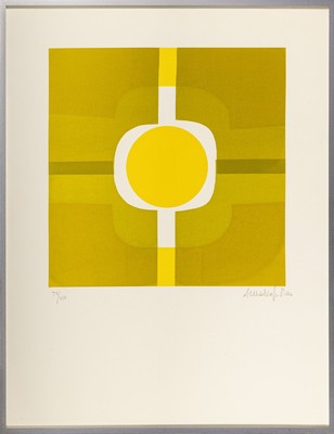 Amadeo Gabino, 1922 Valencia-2004 Madrid, Ohne Titel, Farbserigraphie, rechts unten signiert, num. 73/450, ca. 36x36cm, u.Gl., R. ca. 66x51cm