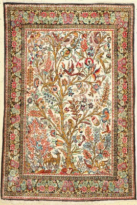 Ghom Seide, Persien, ca. 50 Jahre, reine Naturseide, ca. 160 x 106 cm, EHZ: 2-3