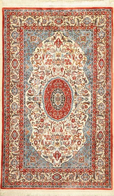 Täbriz Seide fein, China, ca. 50 Jahre, reine Naturseide, ca. 152 x 91 cm, EHZ: 1-2