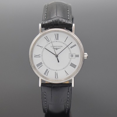 LONGINES Présence Damenarmbanduhr in Stahl Referenz L4.720.4, Schweiz verk. lt. beil. Garantie 12/2012, quarz, neutr. Lederband m. orig. Dornschl., ...