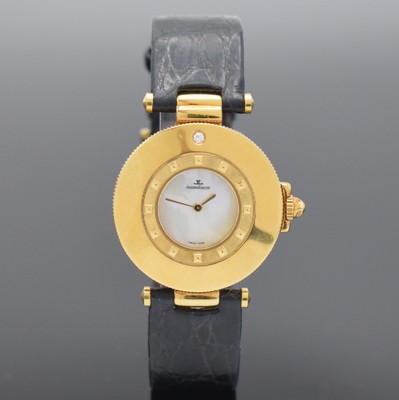 Jaeger-LeCoultre Rendez-Vous Damenarmbanduhr in GG 750/000, Schweiz verk. lt. beil. Garantie 12/1991, quarz, orig. Lederband m. verg. Dornschl., ...