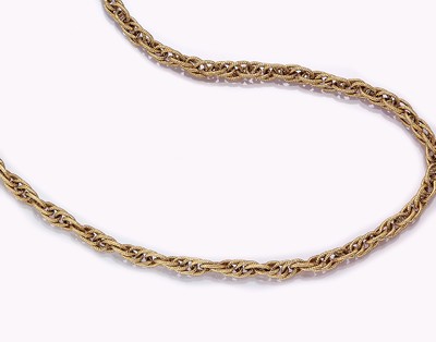 14 kt Gold Collier, GG 585/000 gepr., endlos, ineinander verschlungene Glieder, L. ca. 85 cm, ca. 58.2 g