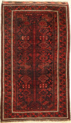 Antiker Belutsch sehr fein, Persien, um 1900, Wolle auf Wolle, ca. 202 x 120 cm, EHZ: 2-3