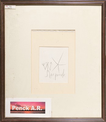 A.R. Penck, 1939 Dresden-2017 Zürich, Bleistift/Papier, sign., unter Glas gerahmt, gesamt ca. 55x48 cm