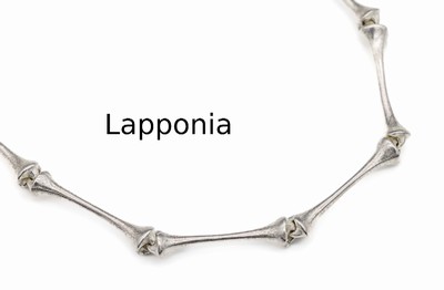 Silber LAPPONIA Collier, Finnland 1987, 925er Silber, endlos, L. ca. 81 cm typ. Design