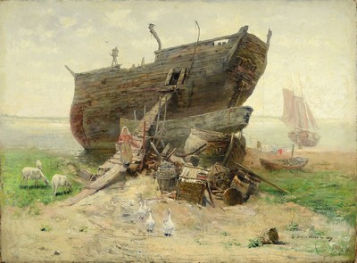 Gustav Schönleber, 1851 Bietigheim - 1917 Karlsruhe, Studium an der Privatschule von Adolf Lier München, Lehrauftrag an der Akademie Karlsruhe, ...