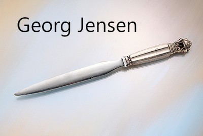 GEORG JENSEN Brieföffner, Dänemark um 1920, 925er Silber, L. ca. 19.5 cm, ca. 57.4 g