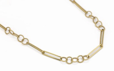 Ausgefallenes Collier, GG 750/000 gepr., längliche und runde Glieder, L. ca. 72 cm, ca.12.6 g
