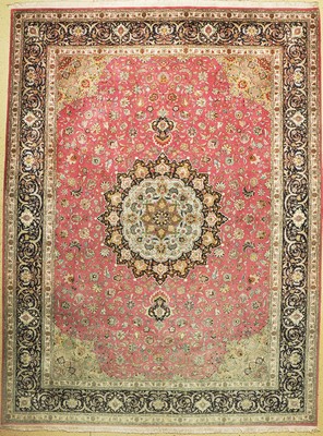 Täbriz fein(50 Raj), Persien, ca. 50 Jahre,Korkwolle mit Seide, ca. 405 x 300 cm, EHZ; 2 (verblasst)