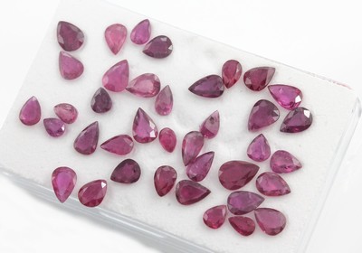 Lot facett. Rubin-Tropfen zus. ca. 16.27 ct