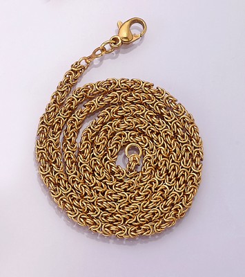 18 kt Gold Königskette, GG 750/000, L. ca. 46 cm, ca. 16.1 g, Karabinerschließe, Hersteller Friedrich Binder/Mönsheim