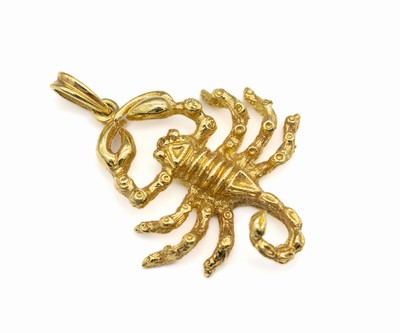 14 kt Gold Anhänger "Skorpion", GG 585/000,wohl feinvergoldet, ca. 2.7 x 2.2 cm, ca. 4.0 g