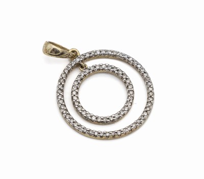 9 kt Gold Diamant-Anhänger, GG 333/000, 80 8/8-Diamanten zus. ca. 0.50 ct Weiß/p, D. ca. 3 cm