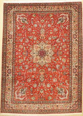 Täbriz fein(40 Raj), Persien, um 1940, Korkwolle, ca. 340 x 250 cm, EHZ: 1-2 (Fransenerneuert)