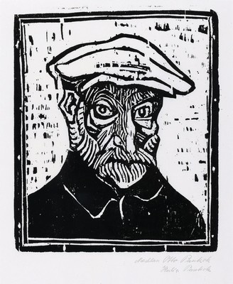 Otto Pankok, 1893 Mühlheim - 1966 Wesel, Holzschnitt, bez. Nachlass Otto Pankok, Hertha Pankok, ca. 24.5 x 20.5 cm, unter Glas,Rahmen