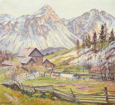 Fritz Osswald, 1878 Zürich - 1966 Starnberg, schweizer Landschaftsmaler, Studium an der Akademie München bei Gysis und Diez, 1913 an die ...