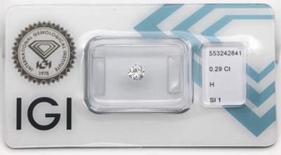Brillant 0.29 ct Weiß H/si1, verschweißt, IGI Expertise