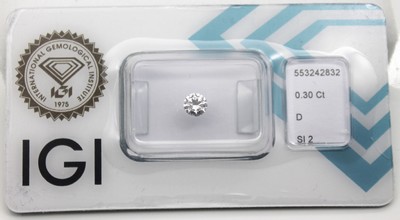 Brillant 0.30 ct Hochfeines Weiß D/si2, verschweißt, IGI Expertise