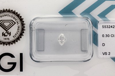 Diamant-Navettes 0.30 ct hochfeines Weiß D/vs2, verschweißt, IGI Expertise