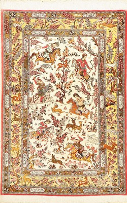 Ghom Seide fein, Persien, ca. 40 Jahre, reine Naturseide, ca. 152 x 104 cm, EHZ: 1