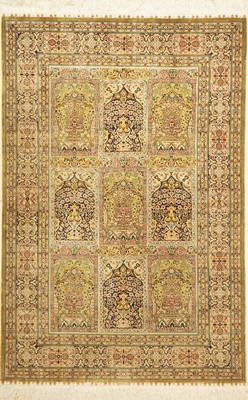 Hereke Seide fein, China, ca. 40 Jahre, reine Naturseide, ca. 188 x 125 cm, ca. 1,0 Mio. Kn/qm, EHZ: 1