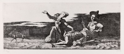 Werner Tübke, 1929-2004, Aschermittwoch am Strand, Radierung von 1973, handsigniert und num. II 32/300, ca. 16x41cm