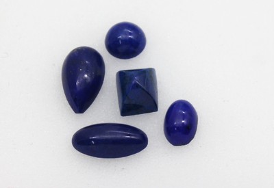Lot 5 lose Lapislazuli, Cabochons in versch. Größen und Formen