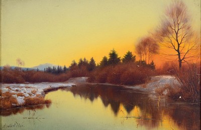 Adalbert Wex, 1867 - 1932 München, Malunterricht bei seinem Vater dem Landschaftsmaler Willibald Wex, Studium an der Akademie München, Mitglied der ...