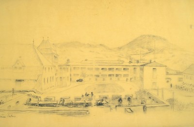 Adolf Kessler, 1890 Godramstein-1974, Studium an der Akademie München, hier: 6 Bleistiftskizzen auf Pergamentpapier, alle handschriftlich durch den ...