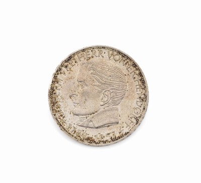 5 Mark Silbermünze, Deutschland 1957, Freiherr Joseph von Eichendorff, Prägemarke J