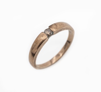 8 kt Gold Brillant-Ring, RG 333/000, einzelner champagnerfarb. Brillant ca. 0.10 ct, RW 56, ca. 2.5 g