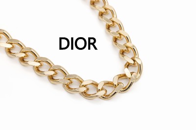 CHRISTIAN DIOR Collier, Metall verg., L. ca. 40 cm, Klappverschluss, sign.