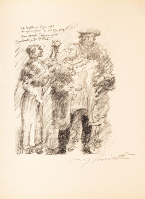 Lovis Corinth, 1858 - 1925, Lithographie, handsign., Auflage: nur 40 Exemplare, Aus der Suite "Martin Luther", Aus 1920/21, Druck der ...