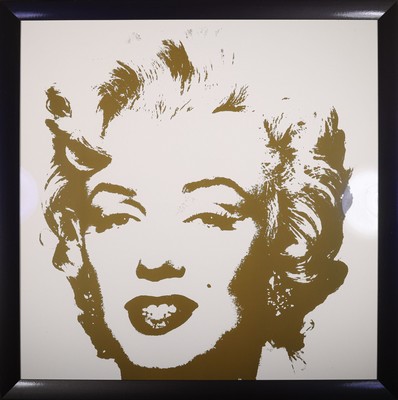 nach Andy Warhol, Sunday B. Morning- "Golden Marilyn 11.41", rückseitig mit Stempel des Hrsg und dem Zusatz "Fill in your own ...