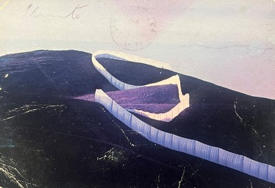 Christo, 1935-2020, Multiple/Autograph, Jeanne Claude und Christo handsignierte Kunstpostkarte an Gary Sandman, seltene handgeschriebene Postkarte ...