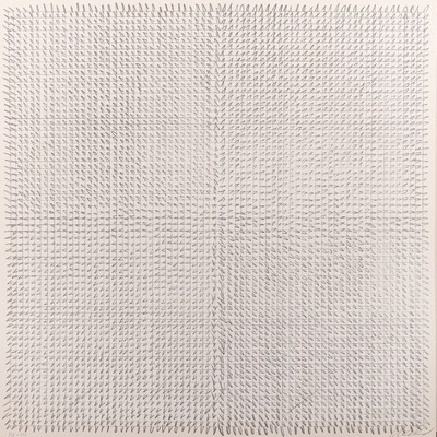 Günther Uecker, geb. 1930, Offsetlitho auf Karton, unten re. handsigniert, u. li. röm. num. 19/30, Blattgr. 35.5 x 35.5cm, aus 1970, WVZ Dombrowe L ...