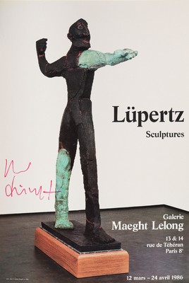 Markus Lüpertz, geb. 1941, Offsetlitho auf Papier, handsign., aus 1986, nur wenig handsignierte Exemplare, ca. 63x43 cm