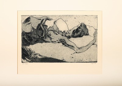 Horst Janssen, 1929 - 1995, Erotik Radierung, handsign., num. 15/30, aus dem Radierzyklus "Der Alp-Variationen zu Heinrich Füssli", aus ...