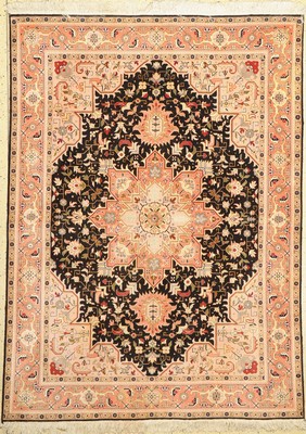 Täbriz fein(50 Raj), Persien, ca. 50 Jahre,Korkwolle mit Seide, ca. 206 x 152 cm, EHZ: 1-2(Fleckig)