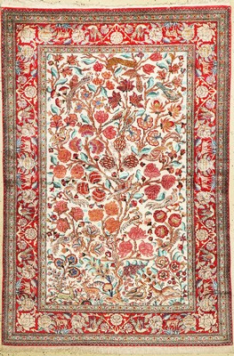 Ghom Seide, Persien, um 1950, reine Naturseide, ca. 157 x 107 cm, EHZ: 1-2